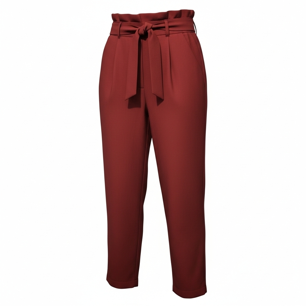A New Day Dusty Red/Pink Colored Paper Bag Style Pants -NWOT - Picture 2 of 4